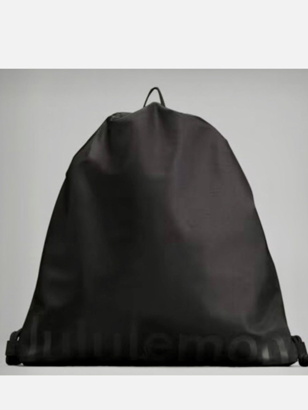 RARE Lululemon Black Logo Drawstring Gym Sack/Backpack